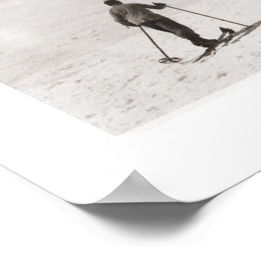  ski-afbeelding, Skiers op de piste Poster (Hoek)