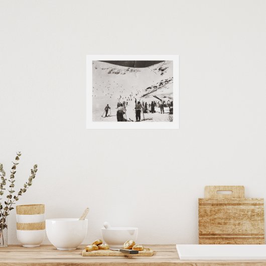  ski-afbeelding, Skiers op de piste Poster (Keuken)
