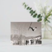 ski-afbeelding, Tricks op ski's Briefkaart (Staand voorkant)