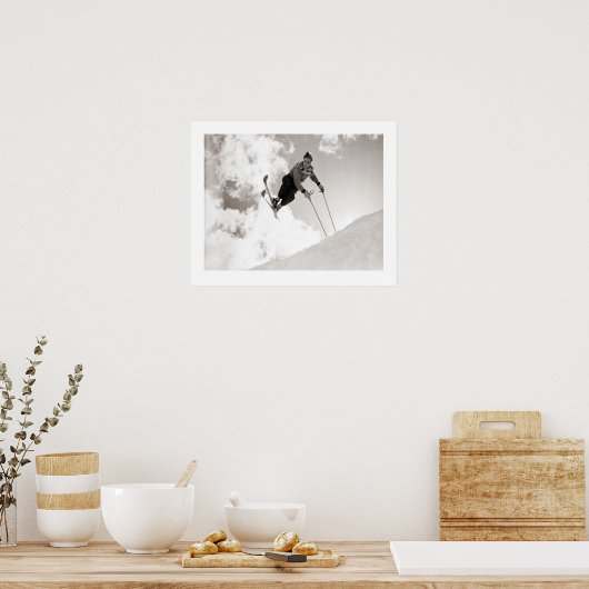  ski-afbeelding, Tricks op ski's Poster (Keuken)