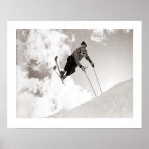 ski-afbeelding, Tricks op ski's Poster