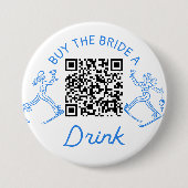 Ski Afscheidscadeau voor de Bruid: trakteer haar o Ronde Button 7,6 Cm (Voorkant)