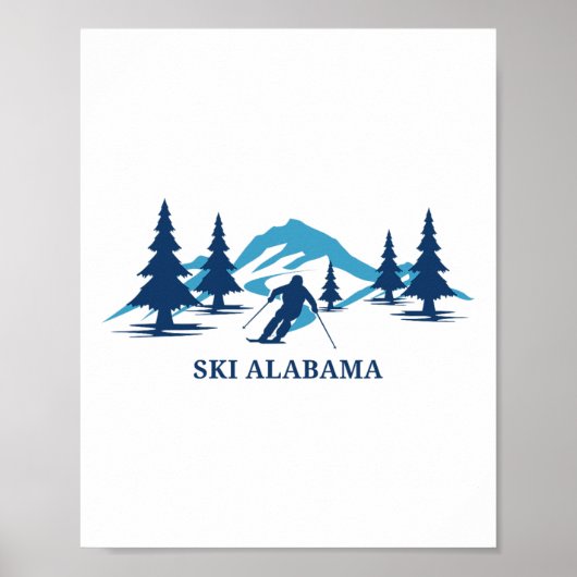 Ski Alama Ski Resort Skiër Poster (Voorkant)