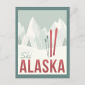 Ski Alaska Briefkaart (Voorkant)