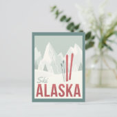 Ski Alaska Briefkaart (Staand voorkant)