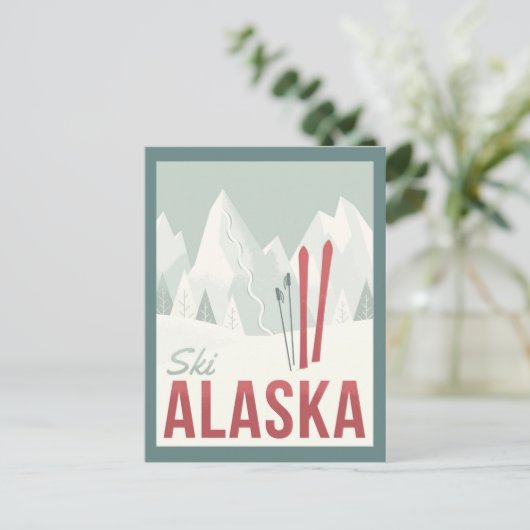 Ski Alaska Briefkaart (Staand voorkant)