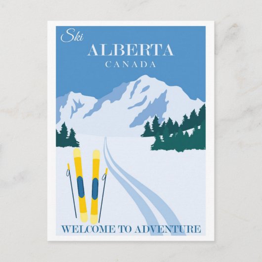 Ski Alberta Canada Briefkaart (Voorkant)