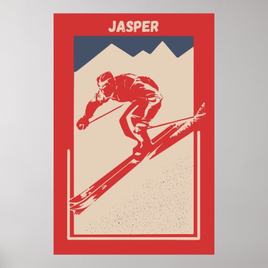 Ski Alberta Resort Jasper Mountain Poster (Voorkant)