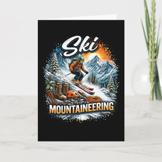Ski-alpinisme Feestdagen Kaart (Voorkant)