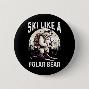 Ski Als Een Ijsbeer Expert Avontuur Van Ijsbeer Ronde Button 5,7 Cm