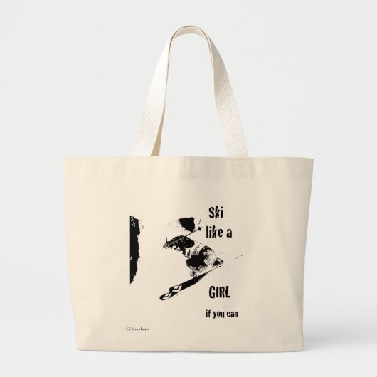 ski als een meisje grote tote bag (Voorkant)
