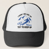 Ski als een oud Man Trucker Pet (Voorkant)