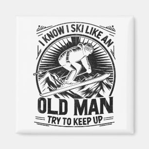Ski als een oude man en probeer mee te blijven ski magneet