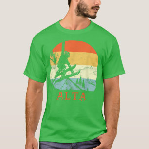 Ski Alta, Utah Retro Snow Sking T-shirt