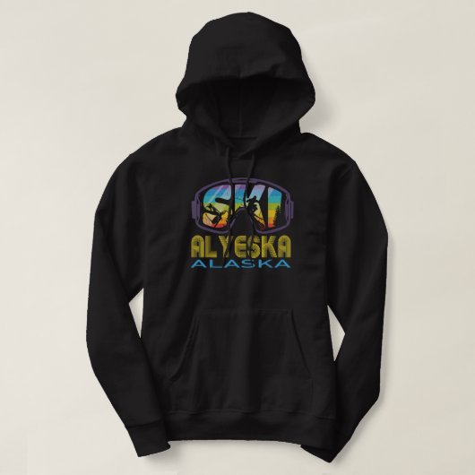 Ski Alyeska Alaska Skiing Vacation Hoodie (Design voorkant)
