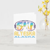 Ski Alyeska Alaska Skiing Vacation Kaart (Gele Bloem)