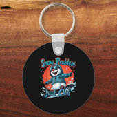 Ski And Snowboarding Funny Skier Snowboarder Snowm Sleutelhanger (Voorkant)