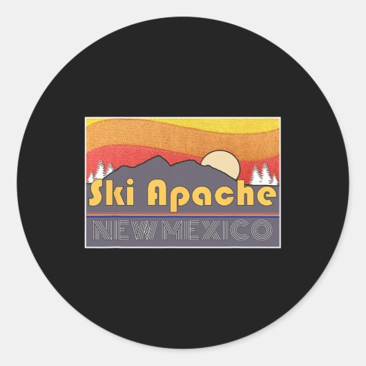 Ski Apache New Mexico Ronde Sticker (Voorkant)