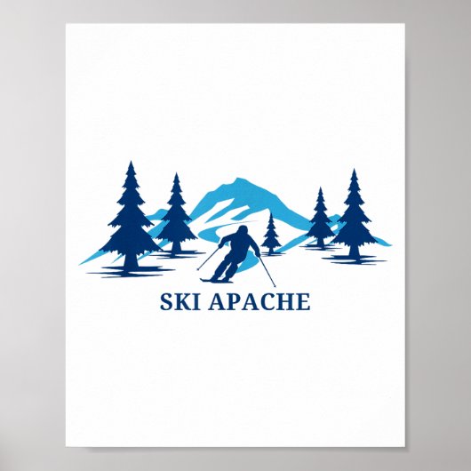Ski apache new mexico skioord skiën skiër  poster (Voorkant)