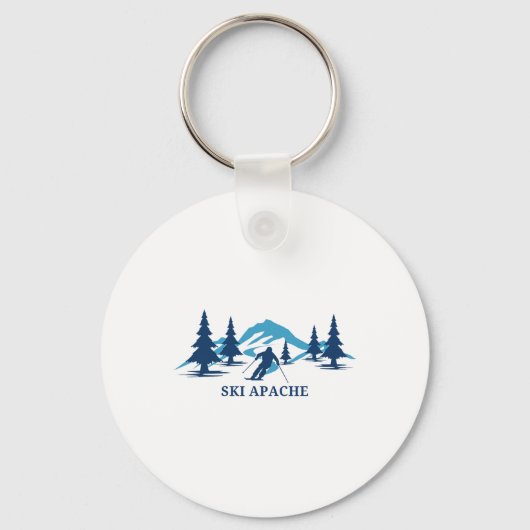 Ski Apache New Mexico Skioord Skilopen Skiër Sleutelhanger (Voorkant)