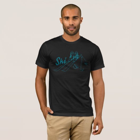 Ski-apparatuur T-shirt (Voorkant volledig)
