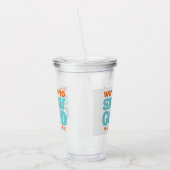 Ski Après Winter Bachelorette-feest Turquoise Acryl Drinkbeker (Links)