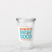 Ski Après Winter Bachelorette-feest Turquoise Acryl Drinkbeker (Achterkant)