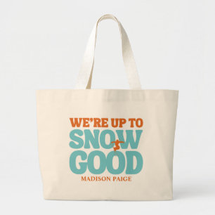 Ski Après Winter Bachelorette-feest Turquoise Grote Tote Bag