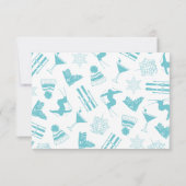 Ski Après Winter Bachelorette Turquoise Orange Bedankkaart (Achterkant)