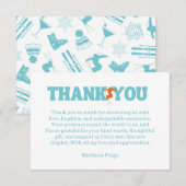 Ski Après Winter Bachelorette Turquoise Orange Bedankkaart (Voorkant / Achterkant)