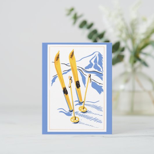 Ski Art Briefkaart (Staand voorkant)