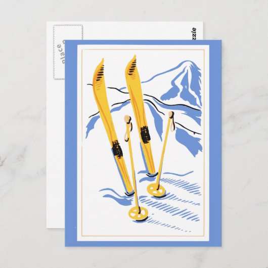 Ski Art Briefkaart (Voorkant / Achterkant)