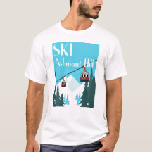 Ski Ashmont Hill Retro Ski Poster Style - Wit