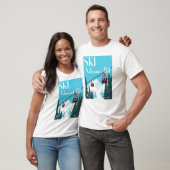 Ski Ashmont Hill Retro Ski Poster Style - Wit T-shirt (Unisex)