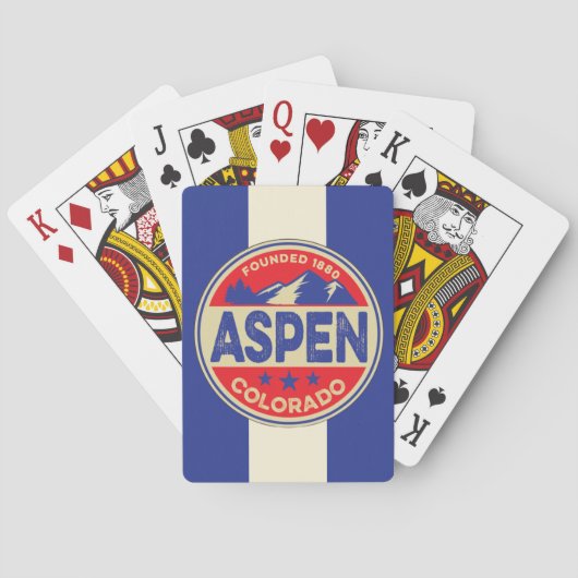 Ski Aspen Blue & Red Playing Cards Pokerkaarten (Achterkant)