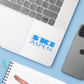 Ski Aspen Sticker, Aspen Sticker, Colorado, Sticker (Laptop met iPhone)