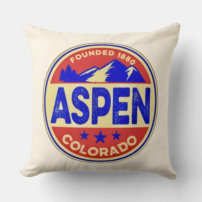 Ski Aspen Throw Pillow Kussen (Voorkant)