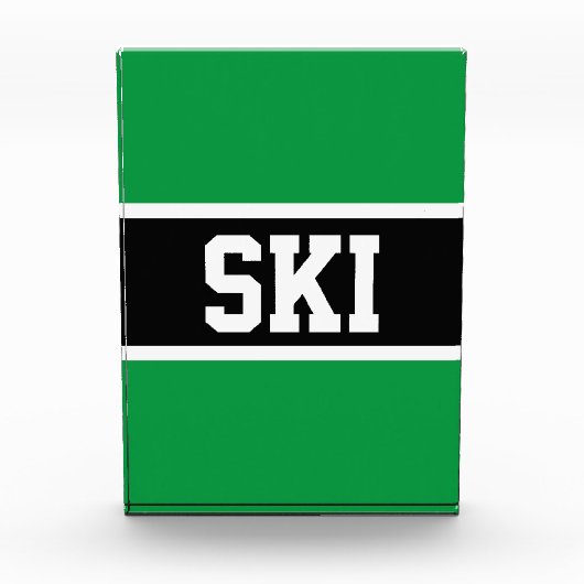 SKI Athletic Bold Helder Groen Zwart Wit Strepen Fotoblokken (Voorkant)