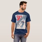 Ski-avontuur op berghelling t-shirt (Voorkant volledig)