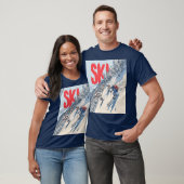 Ski-avontuur op berghelling t-shirt (Unisex)