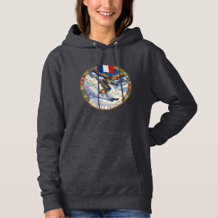Ski Avoriaz, Frankrijk, vrouwelijke skiër Hoodie