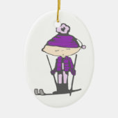 Ski babe keramisch ornament (Voorkant)