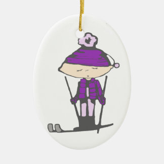 Ski babe keramisch ornament