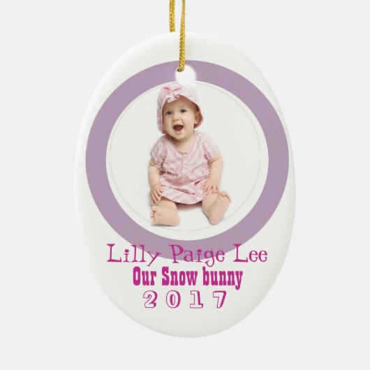 Ski babe keramisch ornament (Achterkant)