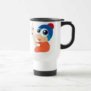 Ski Baby Cartoon Travel Mug Reisbeker
