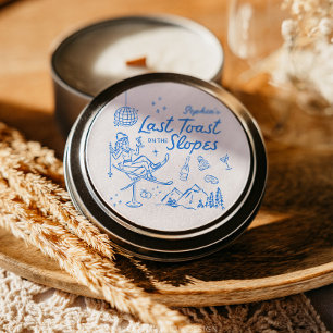 Ski Bachelorette Laatste Toast op de pistes Ronde Sticker