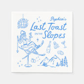 Ski Bachelorette Laatste Toast op de pistes Servet (Voorkant)