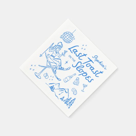 Ski Bachelorette Laatste Toast op de pistes Servet (Hoek)