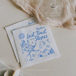 Ski Bachelorette Laatste Toast op de pistes Servet