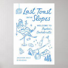 Ski Bachelorette Party Aprés Ski Welcome Poster